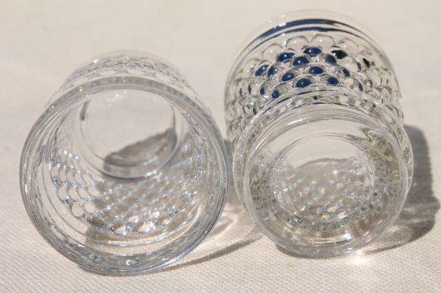 vintage crystal clear hobnail pattern glass shot glasses or individual mini vases