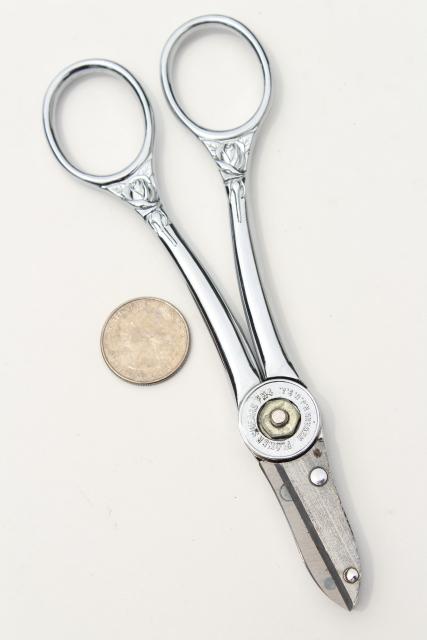 vintage cutting garden flower shears, Wiss scissors for florist, floral arranger 