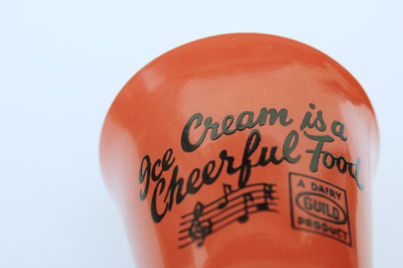 vintage dairy advertising, Ice Cream is a Cheerful Food, Hazel Atlas platonite