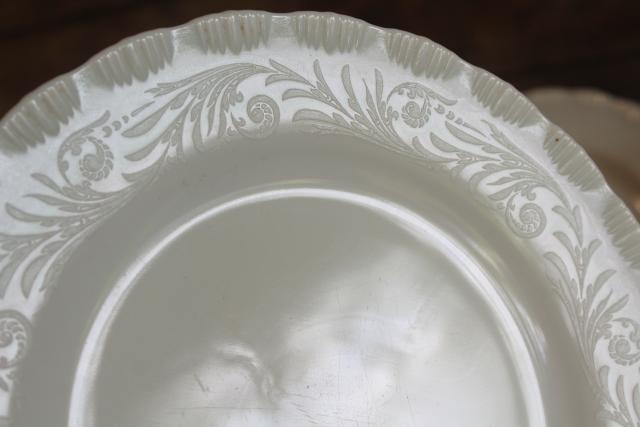 vintage depression glass dinner plates MacBeth Evans Chinex ivory custard milk glass