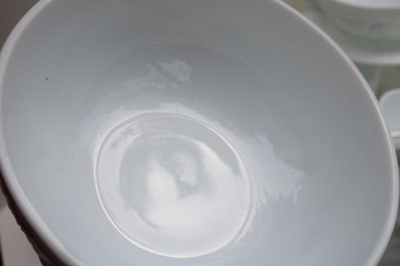 vintage depression glass, white milk glass cream soup bowls Anchor Hocking Vitrock