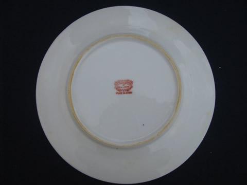vintage dragonware porcelain, hand-painted gold dragons 6 china plates