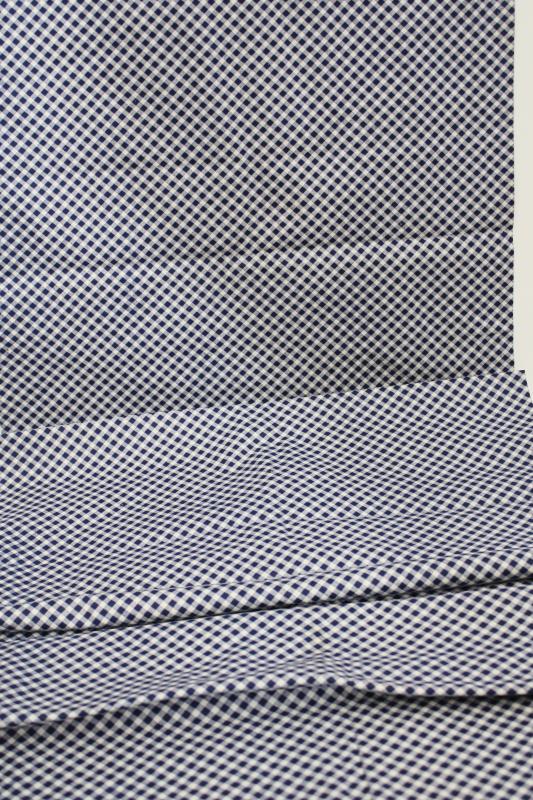vintage fabric w/ navy blue & white checkered print, quilting or shirt ...