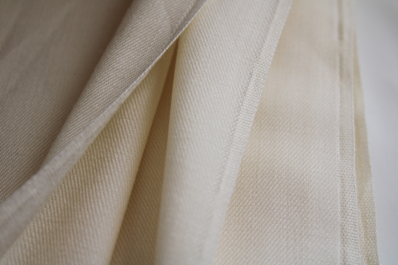 vintage fabric, winter white wool flannel or gabardine, pale ivory solid color