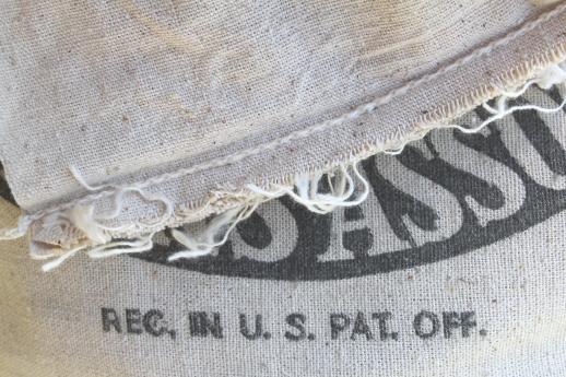 vintage farm seed cotton feedsack w/ Idaho Blackfoot advertising graphics
