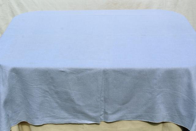 vintage farmhouse tablecloths, french blue, red plaid cotton and linen tablecloth lot