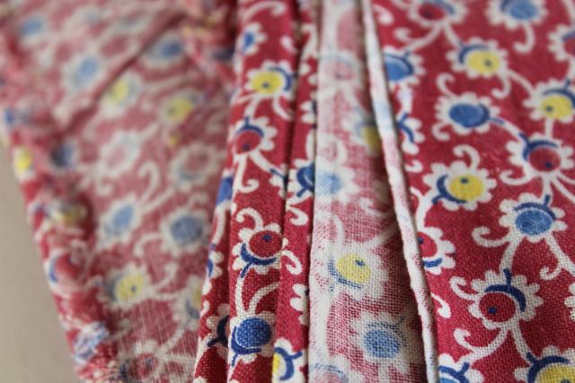vintage feed sack fabric, flower print cotton lot of matching feedsacks for quilting / sewing