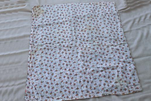 vintage feed sack fabric tied quilts, baby comforters w/ cute cotton prints