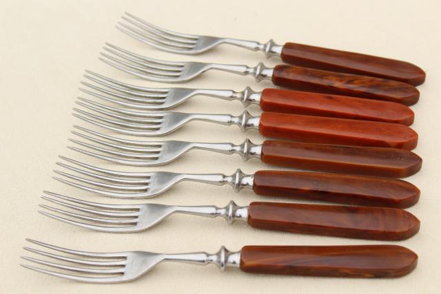 German Antique Forks Set Vintage Rostfrei Forks With Antler Handle Set of 4 Food Styling Photo Props Solingen Rostfrei Flatware