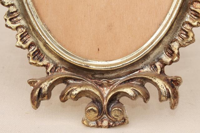 vintage florentine style Italian gold rococo plastic picture frames or frame for oval mirror