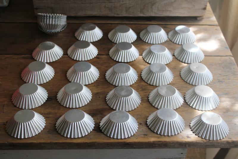 vintage fluted round mini tart pans or flan / jello molds, individual serving size