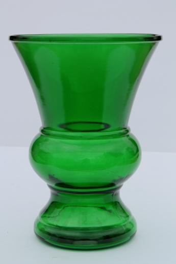 Vintage Forest Green Glass Vase Huge Retro Glass Vase For Flowers