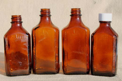 vintage glass bottle lot, drugstore medicine bottles & eyedropper bottles