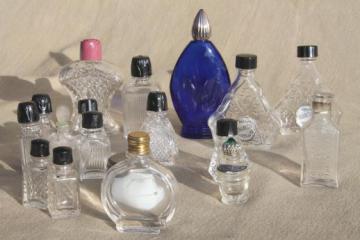 vintage glass bottles lot - cosmetic jars & perfume bottles, fancy old perfumes