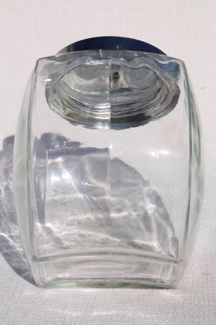 vintage glass canister / cookie jar, old fashioned general store counter cracker jar