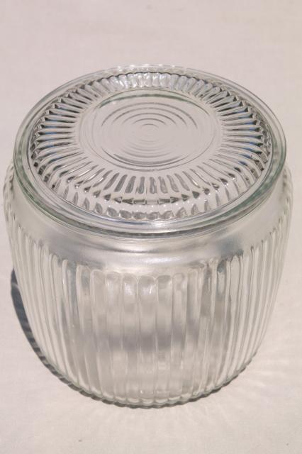 vintage glass canister, old general store counter jar for candy, peanuts or cigars