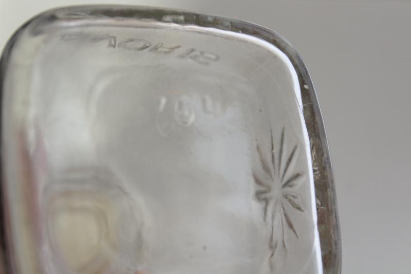 vintage glass decanter embossed Lavoris, old mouthwash medicine bottle