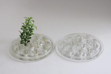  vintage glass flower frogs, planter or vase inserts, holders for floral arrangements