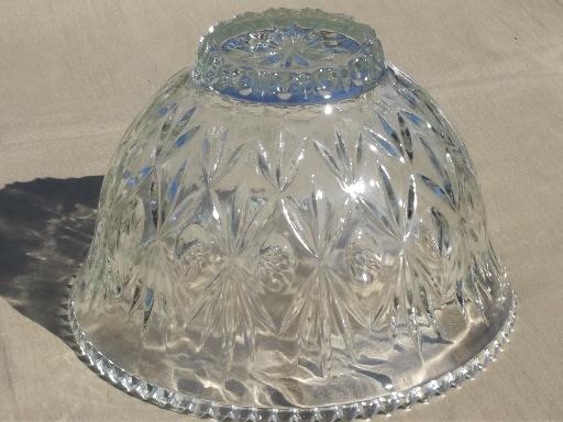 vintage glass punch set, Hazel Atlas glass Lexington punch bowl & cups