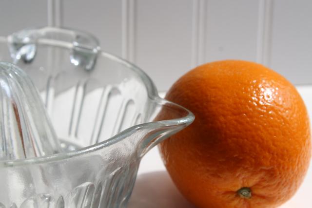 vintage glass reamer, orange juicer sized for grapefruit or oranges