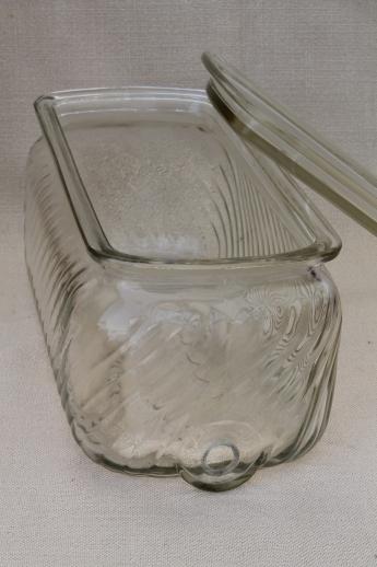 vintage glass refrigerator jar, tea jar / water cooler for dispenser tap