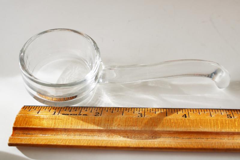 vintage glass spoon or sauce ladle for elegant glass mayonnaise dish
