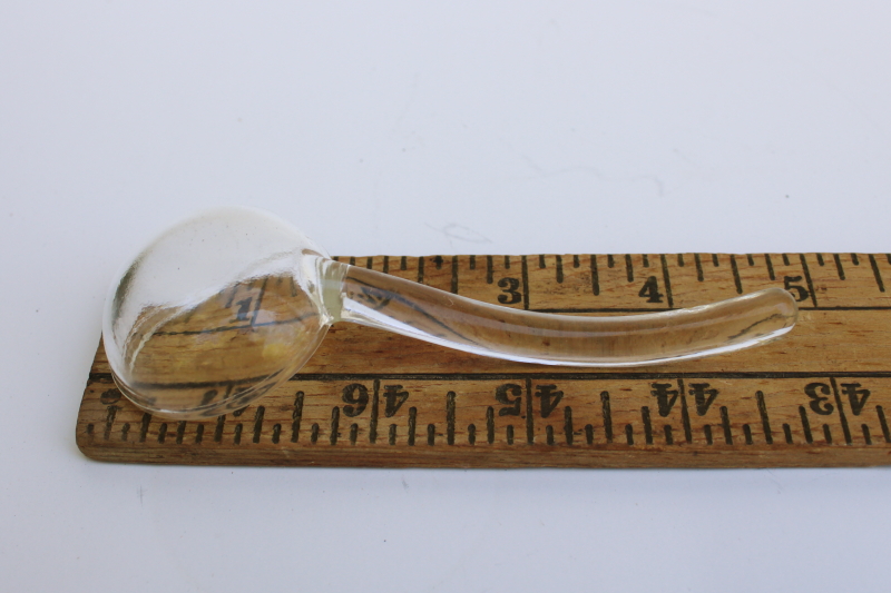 vintage glass spoon or sauce ladle for elegant glass mayonnaise dish