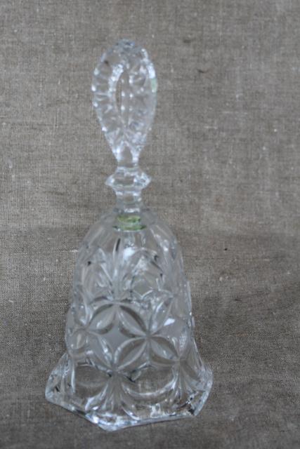 vintage glass table bell, Hofbauer Germany crystal bell collectible