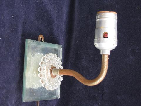 vintage glass wall lamp sconces, sconce light lot for restoration or parts