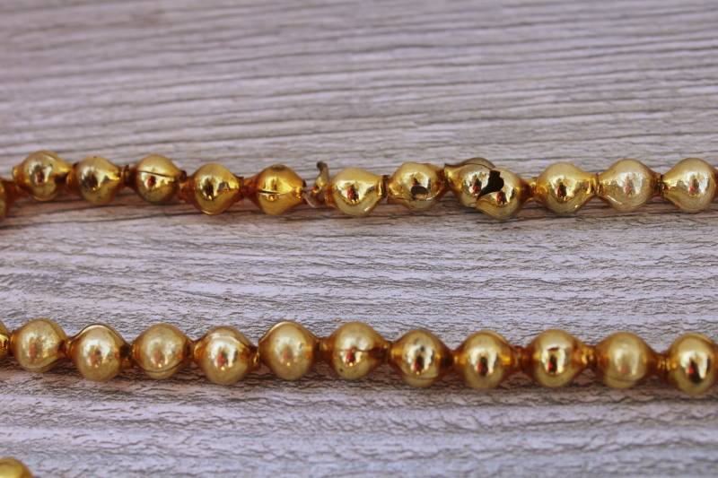 vintage gold mercury glass beads string Christmas tree garland decoration