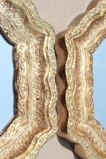 vintage gold rococo boudoir collection, perfume tray, metal sconces, baroque mirrors