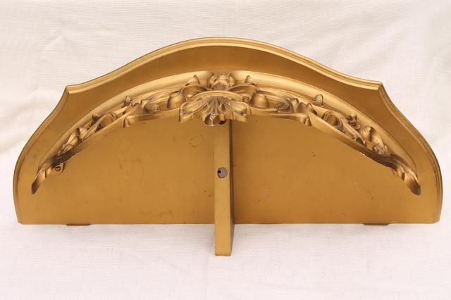 vintage gold rococo ornate scrolls wall mount bracket shelf for clock or bric a brac