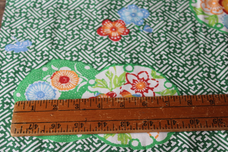 vintage green floral chinoiserie print cotton fabric for upholstery, window treatments
