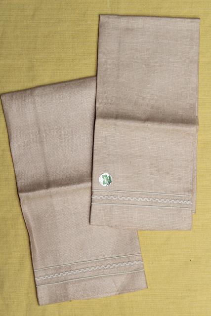 vintage guest towels, fingertip hand towel embroidered cotton / linen for powder room