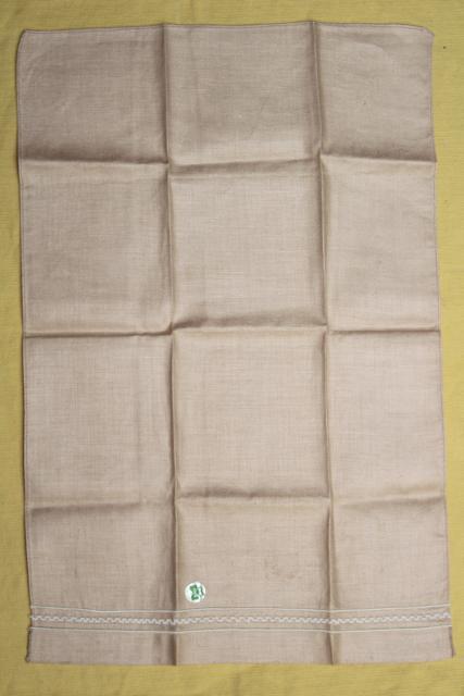 vintage guest towels, fingertip hand towel embroidered cotton / linen for powder room