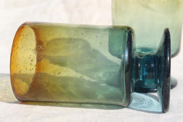 Hand Blown Amber Glass Sangria Set - Solvang Antiques