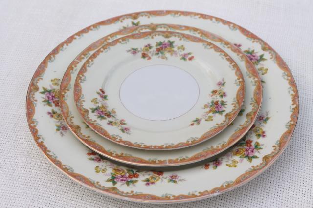 vintage hand painted Made in Japan Esco fine china dinnerware, service for 8