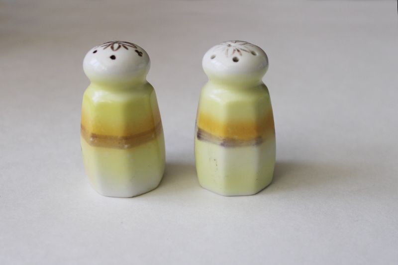 vintage hand painted china salt  pepper shakers, Made in Japan S&P set sunset on lake