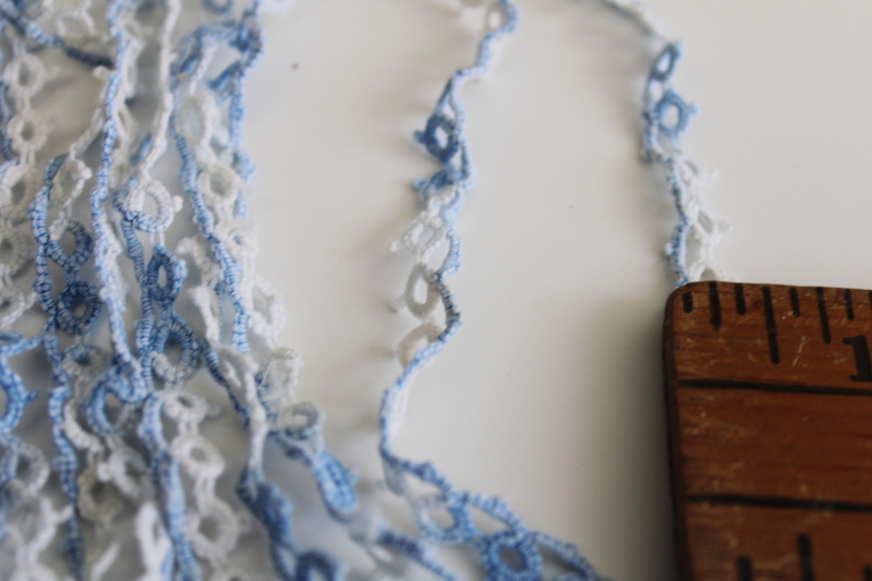 vintage handmade tatted lace edging cotton thread something blue for a bride