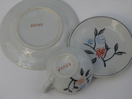 vintage hand-painted Japan china doll dishes, child's toy tea set