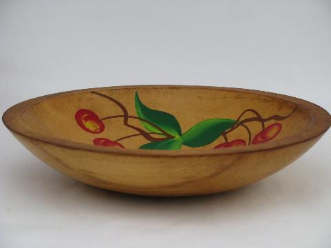 hand painted wooden salad bowls