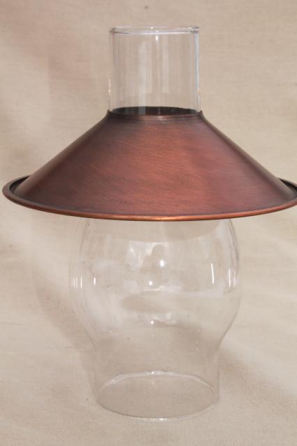 vintage hanging lamp chandelier shades, copper finish, country rustic primitive style