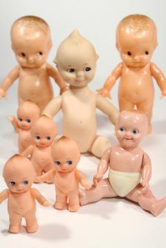 vintage hard plastic baby dolls & kewpie dolls, cherub babies to dress in doll clothes