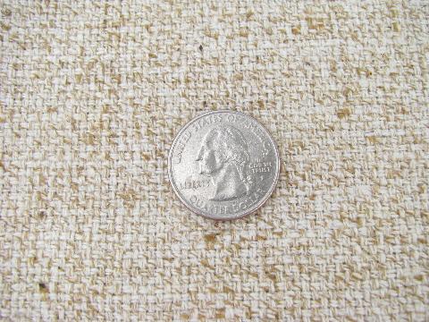 vintage heavy nubby cotton fabric for rug backing canvas, hooked or embroidered rugs