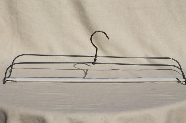 vintage heavy wire closet hanger for drapery, table linens, duvets or fabric