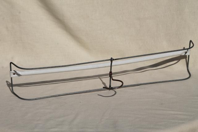 vintage heavy wire closet hanger for drapery, table linens, duvets or fabric