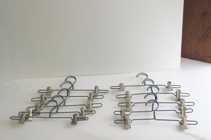 vintage heavy wire hangers w/ spring clips - hang or organize art, paperwork, fabric etc.