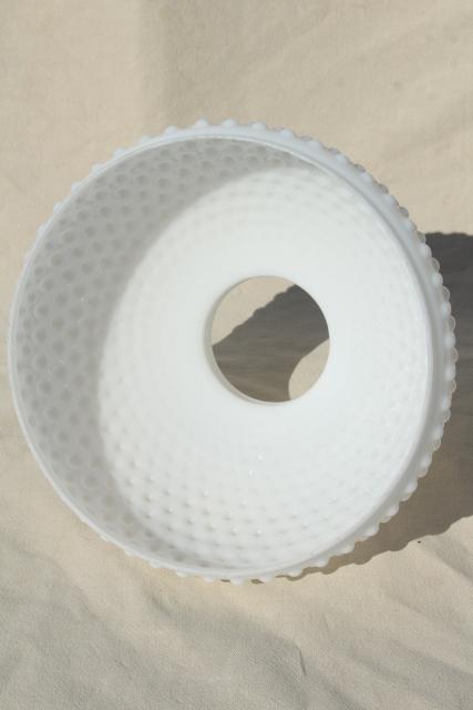 vintage hobnail milk glass shade for table lamp or farmhouse hanging light
