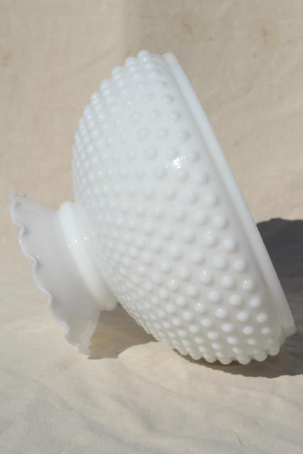 vintage hobnail milk glass shade for table lamp or farmhouse hanging light