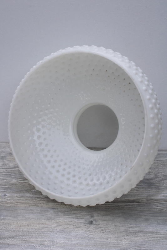 vintage hobnail milk glass shade, replacement lampshade for large table lamp or hanging light